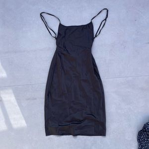 NWT lioness mini black satin dress